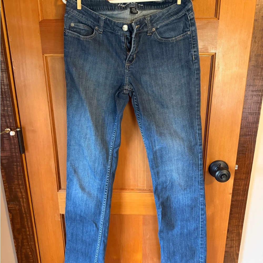 Retro Kenneth Cole New York Medium Blue Straight-Leg Women's Jeans Class Y2K